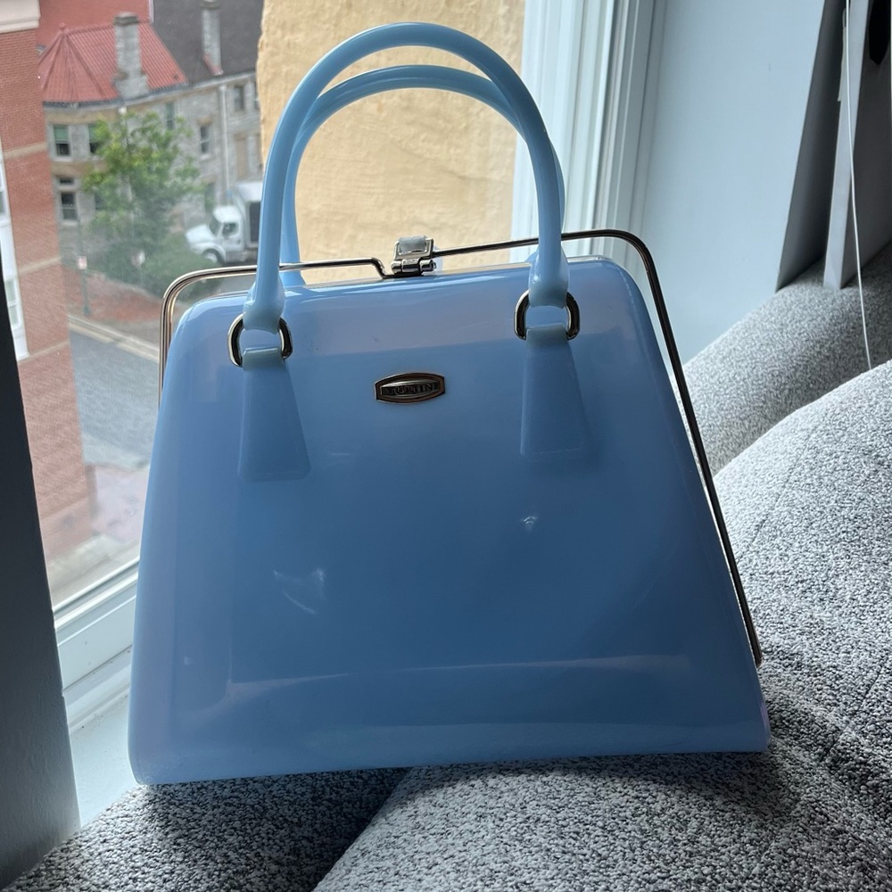 Baby blue handbag